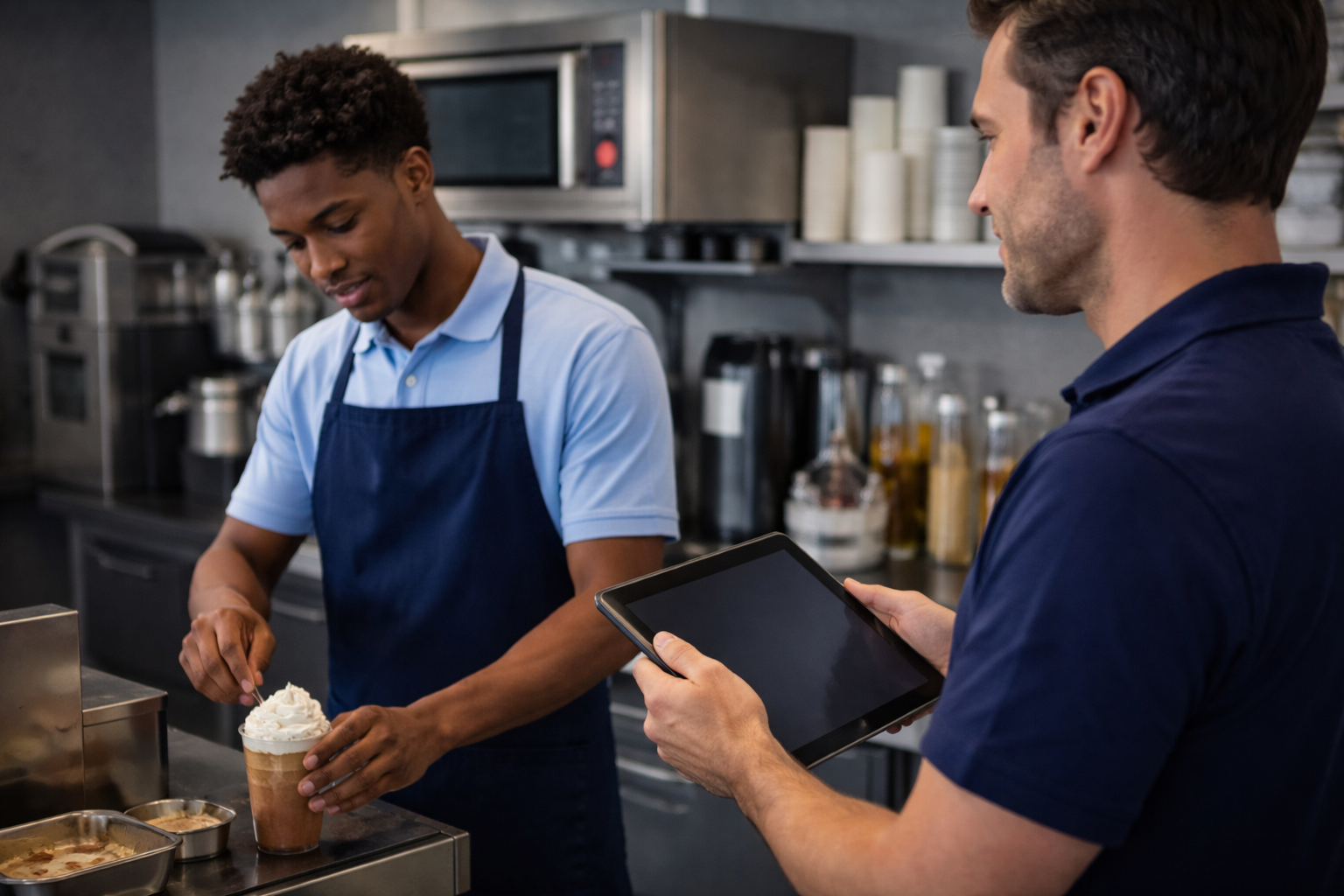 Practical assessment and coaching session for verified employee training